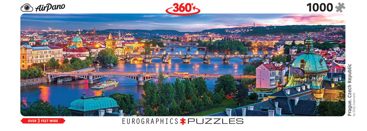 EuroGraphics Prague Czech Republic - 1000 Pcs Panoramic Puzzle - Laadlee