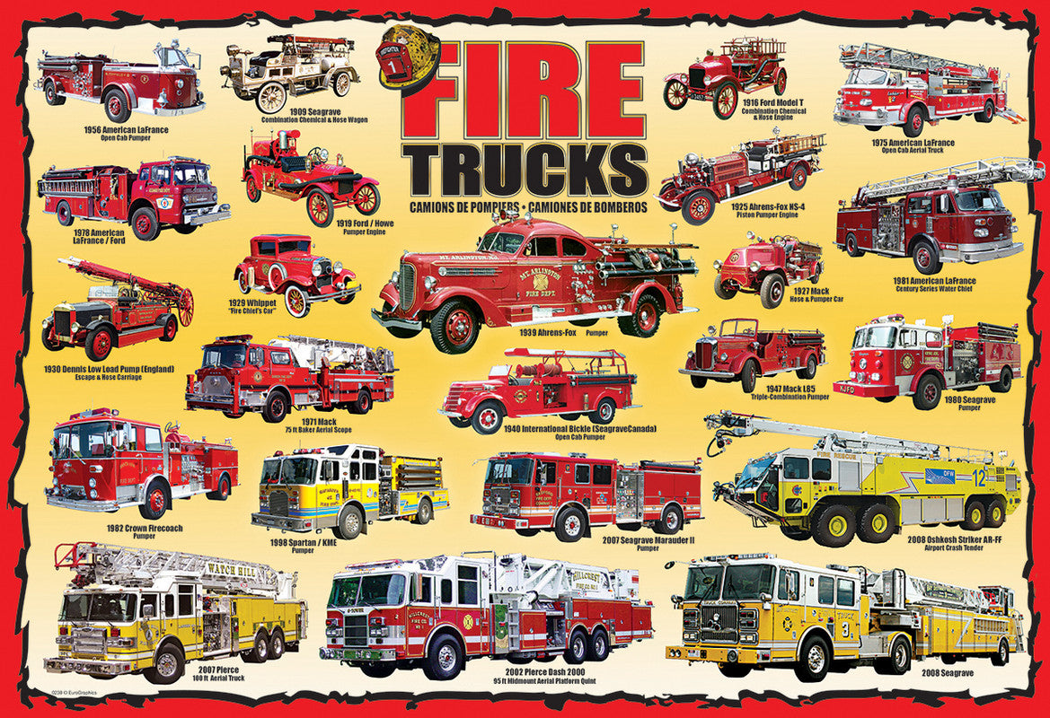 EuroGraphics Fire Trucks 100 Pieces Puzzle - Laadlee