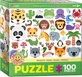 EuroGraphics Emojipuzzle-Wild Animals 100 Piece Puzzle - Laadlee