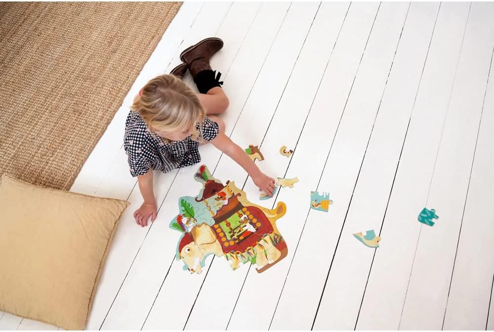 Scratch Europe Elephant Contour Puzzle 37 Pieces - Laadlee