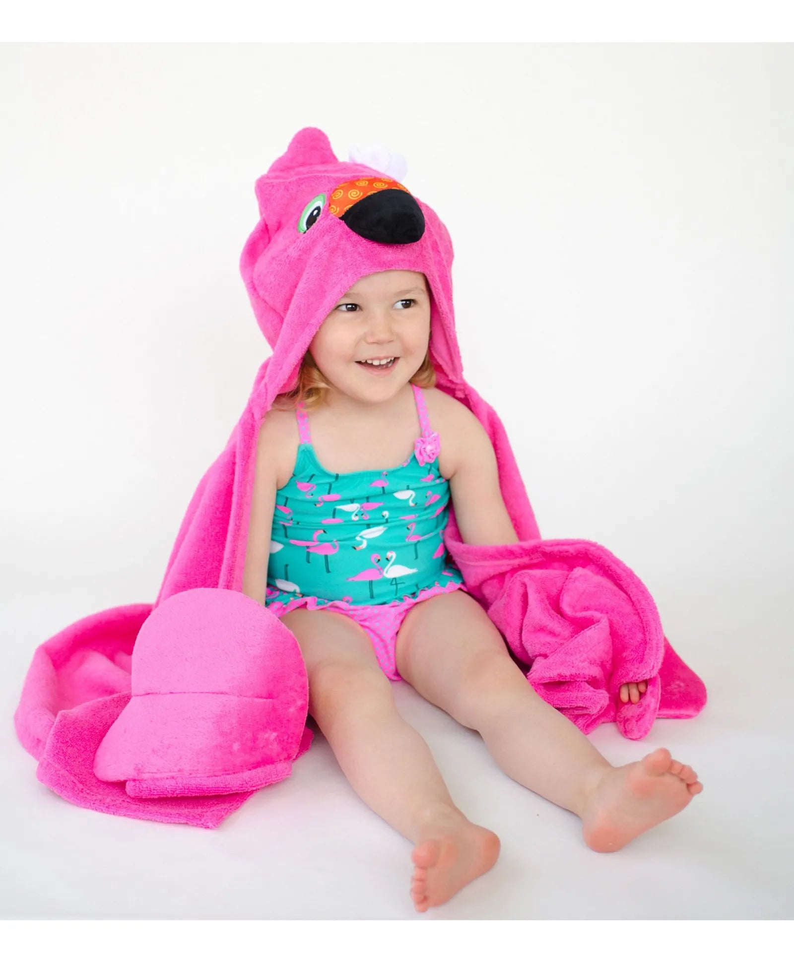 Zoocchini Hooded Towel - Franny the Flamingo - Laadlee