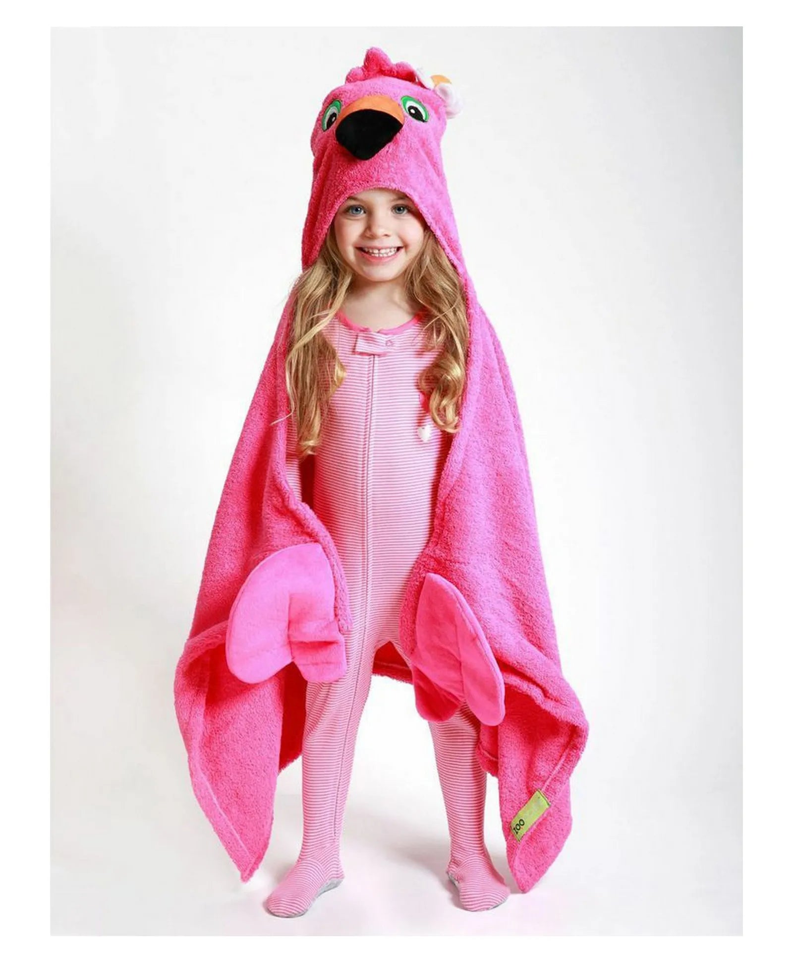 Zoocchini Hooded Towel - Franny the Flamingo - Laadlee