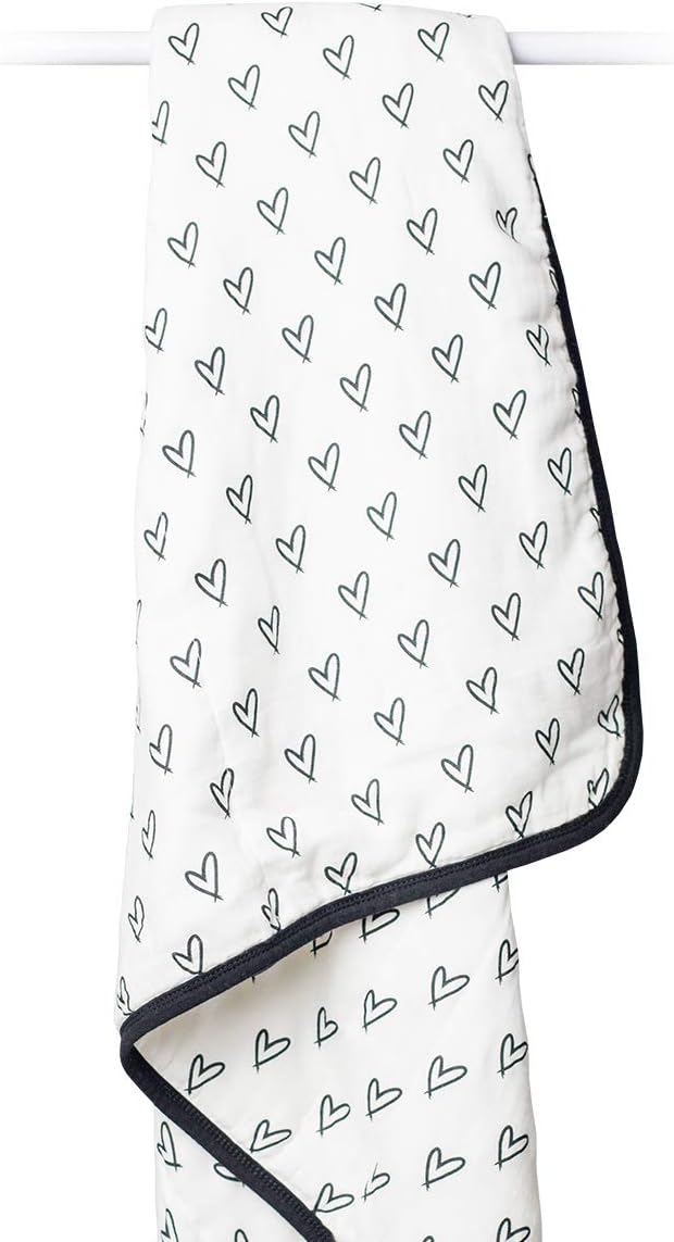 Lulujo Bamboo Crib Quilt - Messy Heart - Laadlee