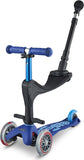 Micro Mini 3-in-1 Deluxe Plus Scooter with LED Wheels - Blue - Laadlee