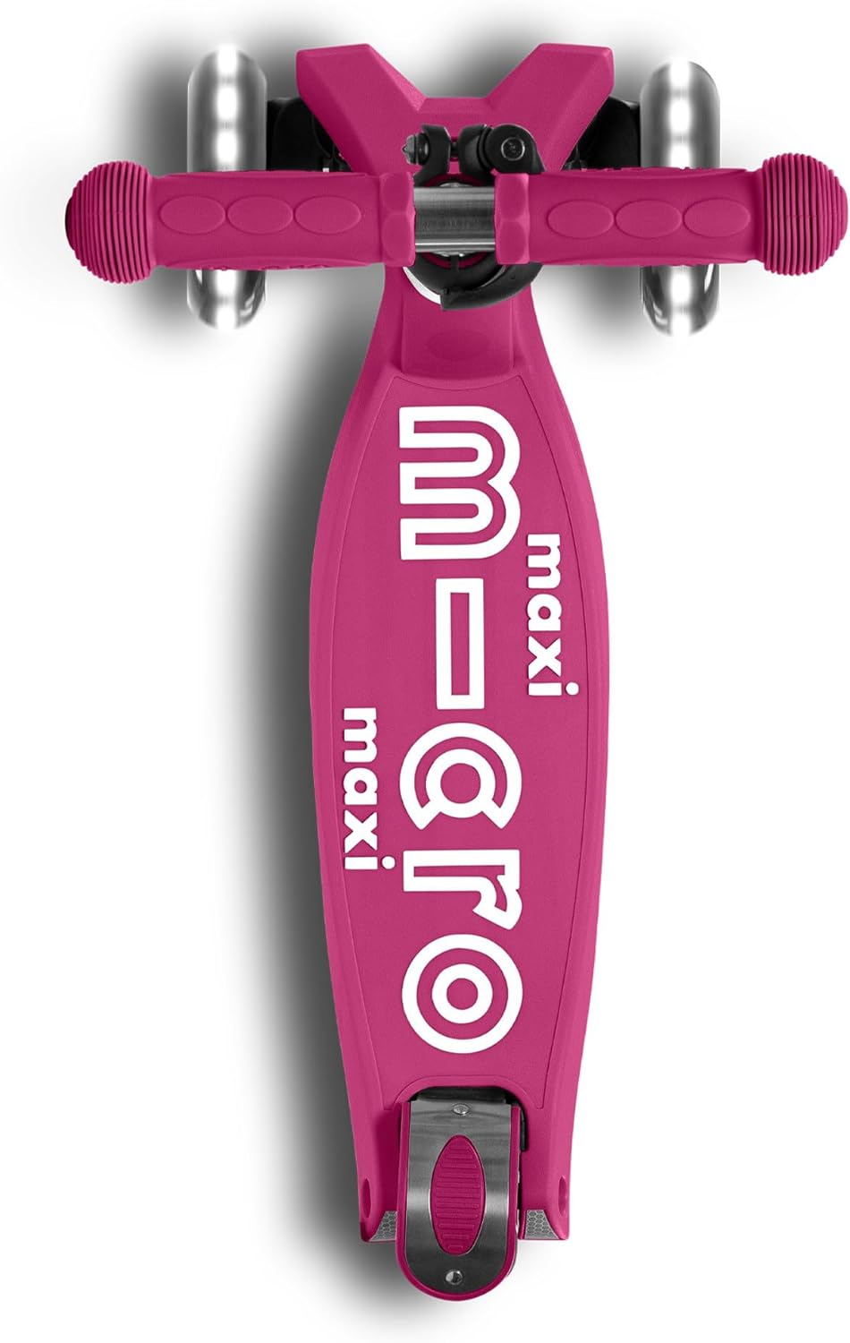 Micro Maxi Deluxe Foldable LED Scooter - Berry Red - Laadlee