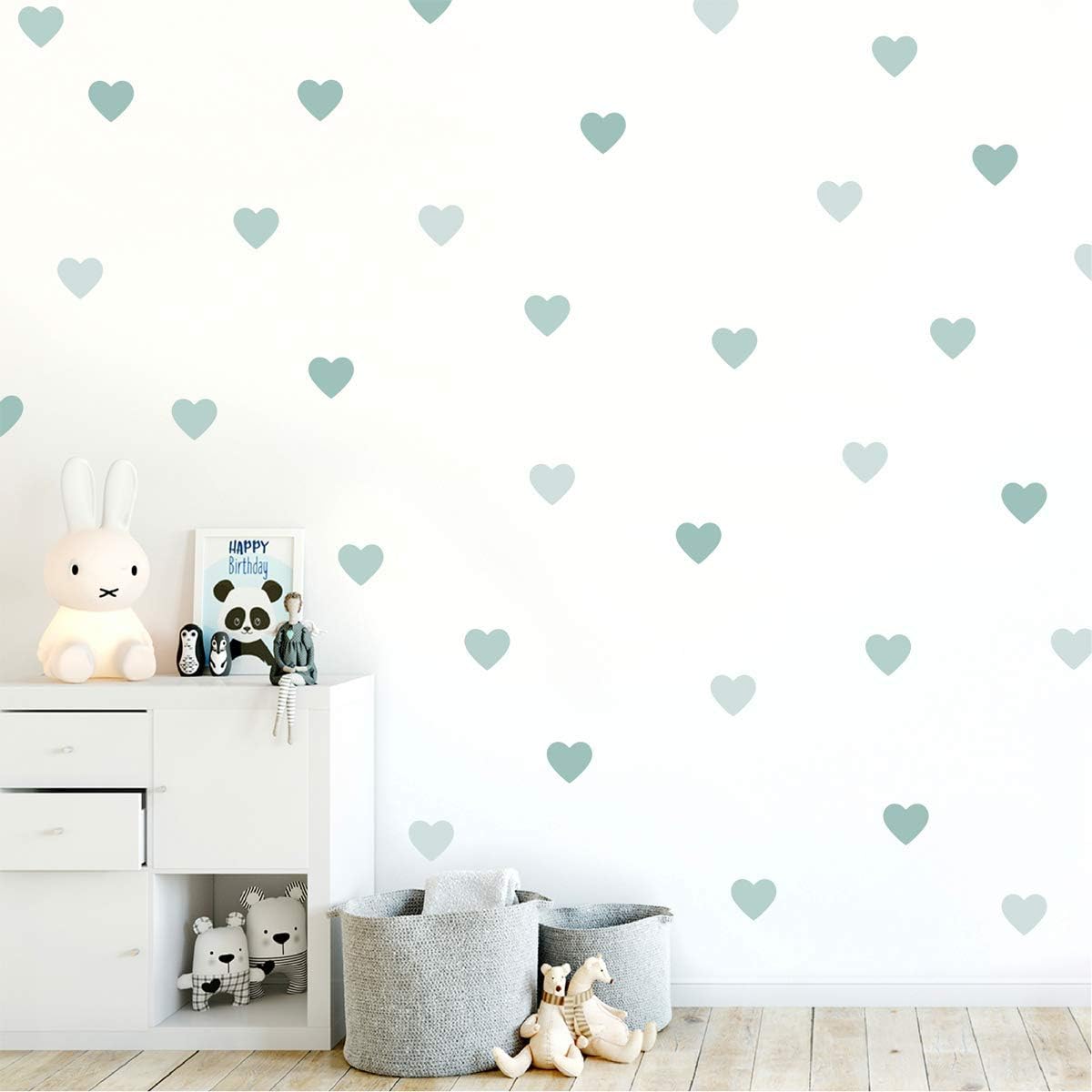 My Nametags Wall Stickers - Green Hearts - Laadlee