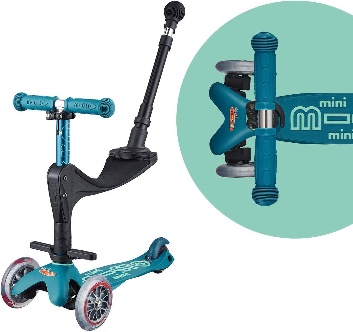 Micro Mini 3-in-1 Deluxe Plus Scooter- Ice Blue - Laadlee
