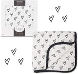 Lulujo Bamboo Crib Quilt - Messy Heart - Laadlee