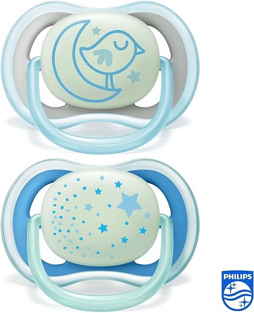 Philips Avent Nighttime Silicone Ultra Air Soother (6M - 18M)- Pack of 2 - Laadlee