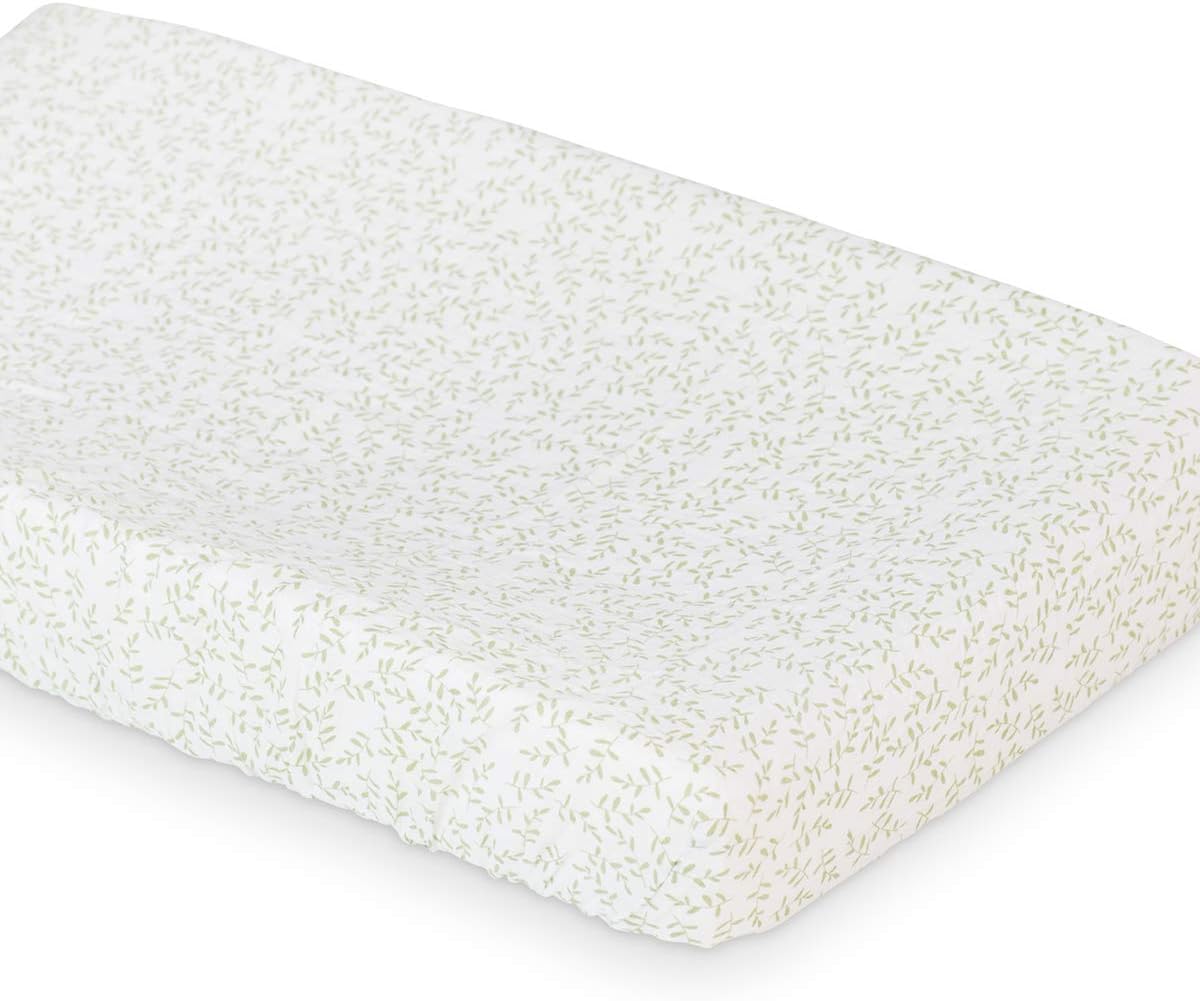 Lulujo Muslin Change Pad Cover (80cm x 40cm) - Greenery - Laadlee