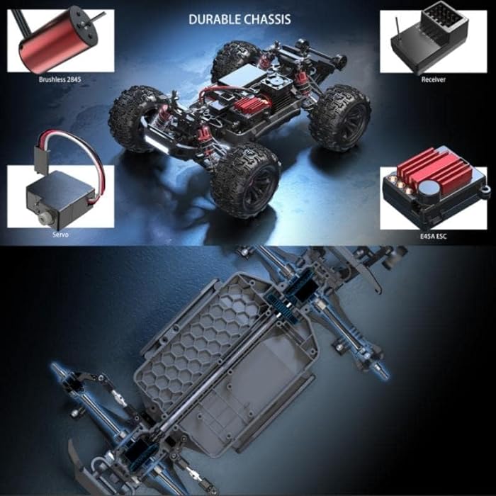 MJX Remote Control  2.4Ghz Brushless Hobby Grade Truck - Blue - Laadlee