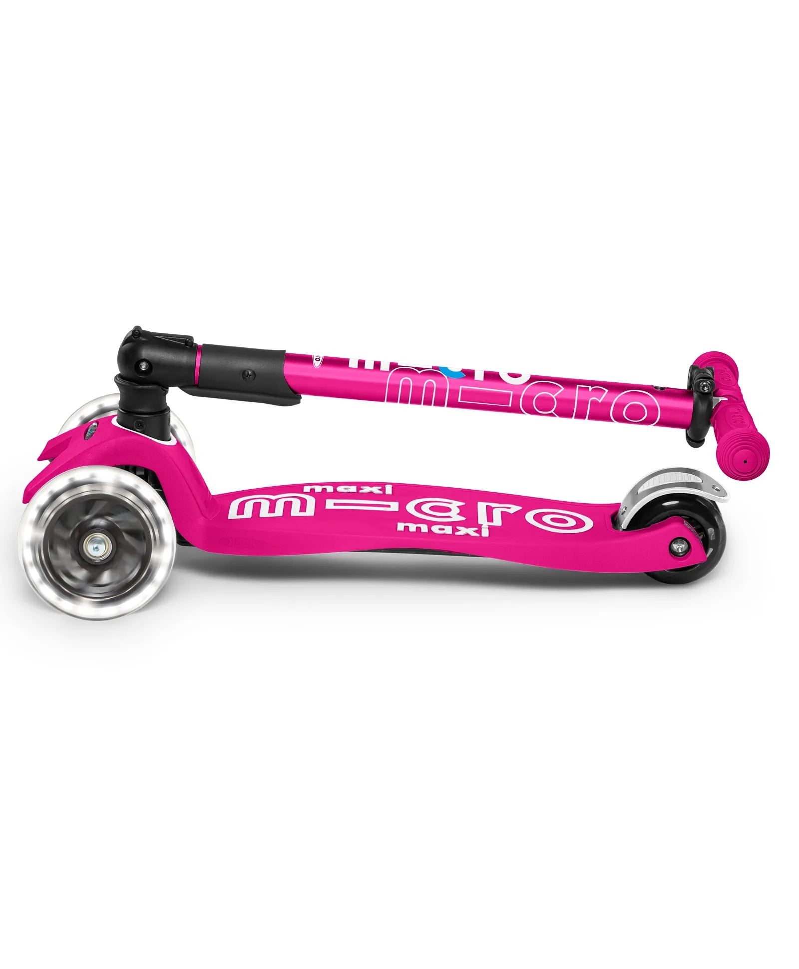 Micro Maxi Deluxe Foldable LED Scooter - Shocking Pink - Laadlee