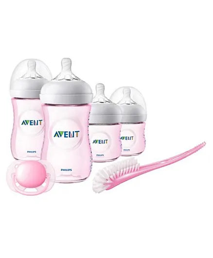 Philips Avent Natural 2.0 Feeding New Born Starter Pink Set - Laadlee