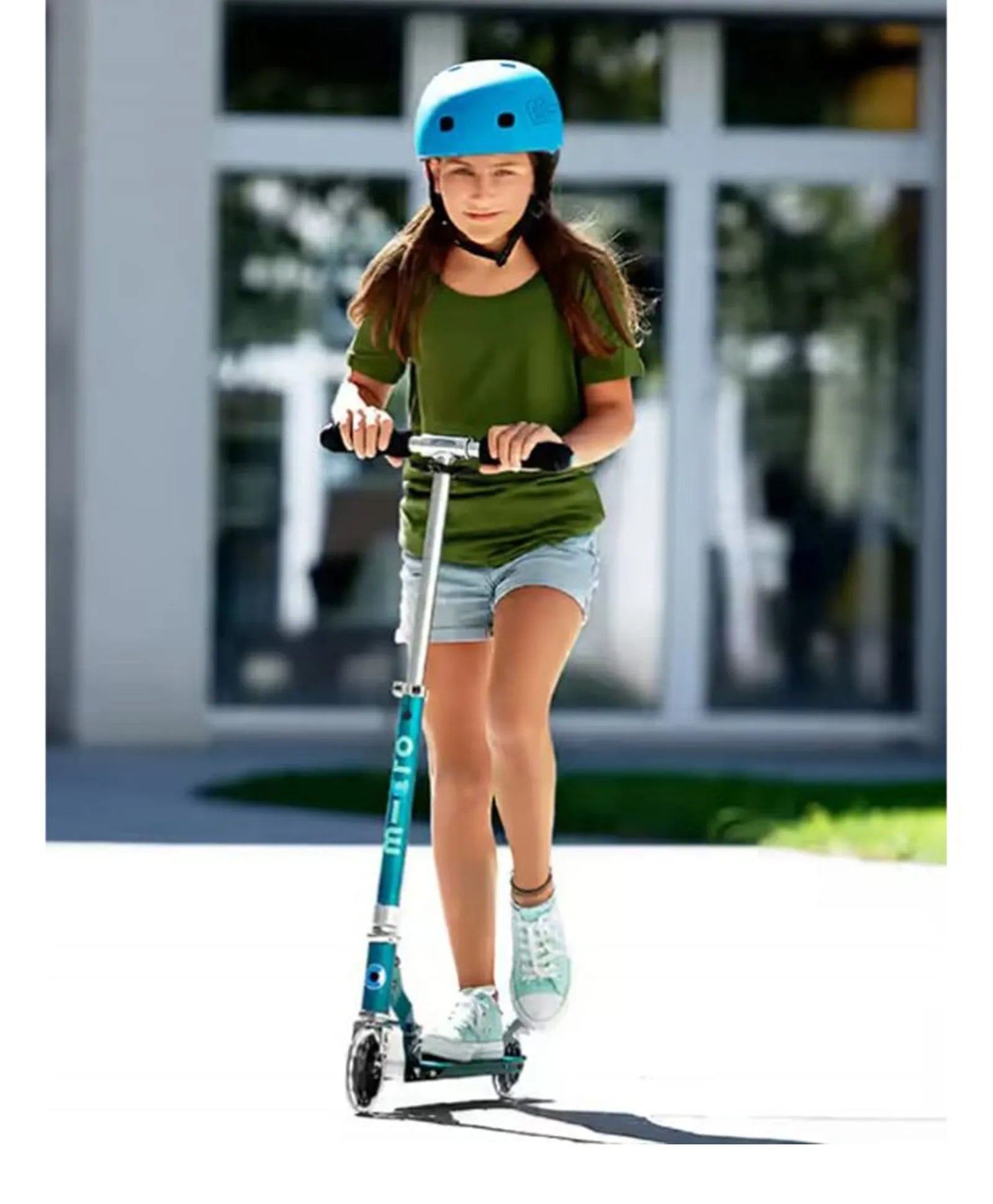 Micro Sprite Petrol Stripe Scooter - Green - Laadlee