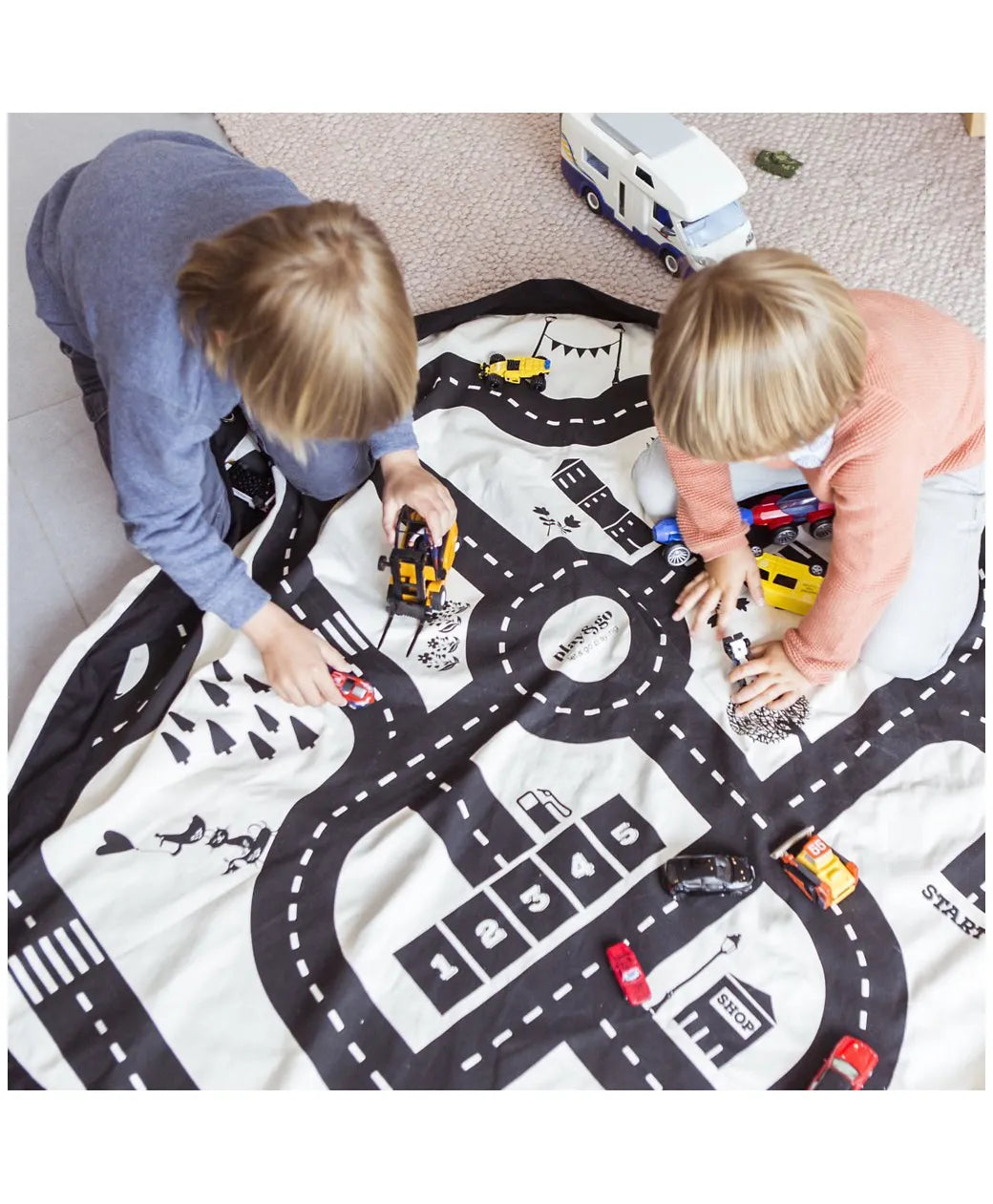 Play & Go Playmat & Storage Bag - Road Map - Laadlee