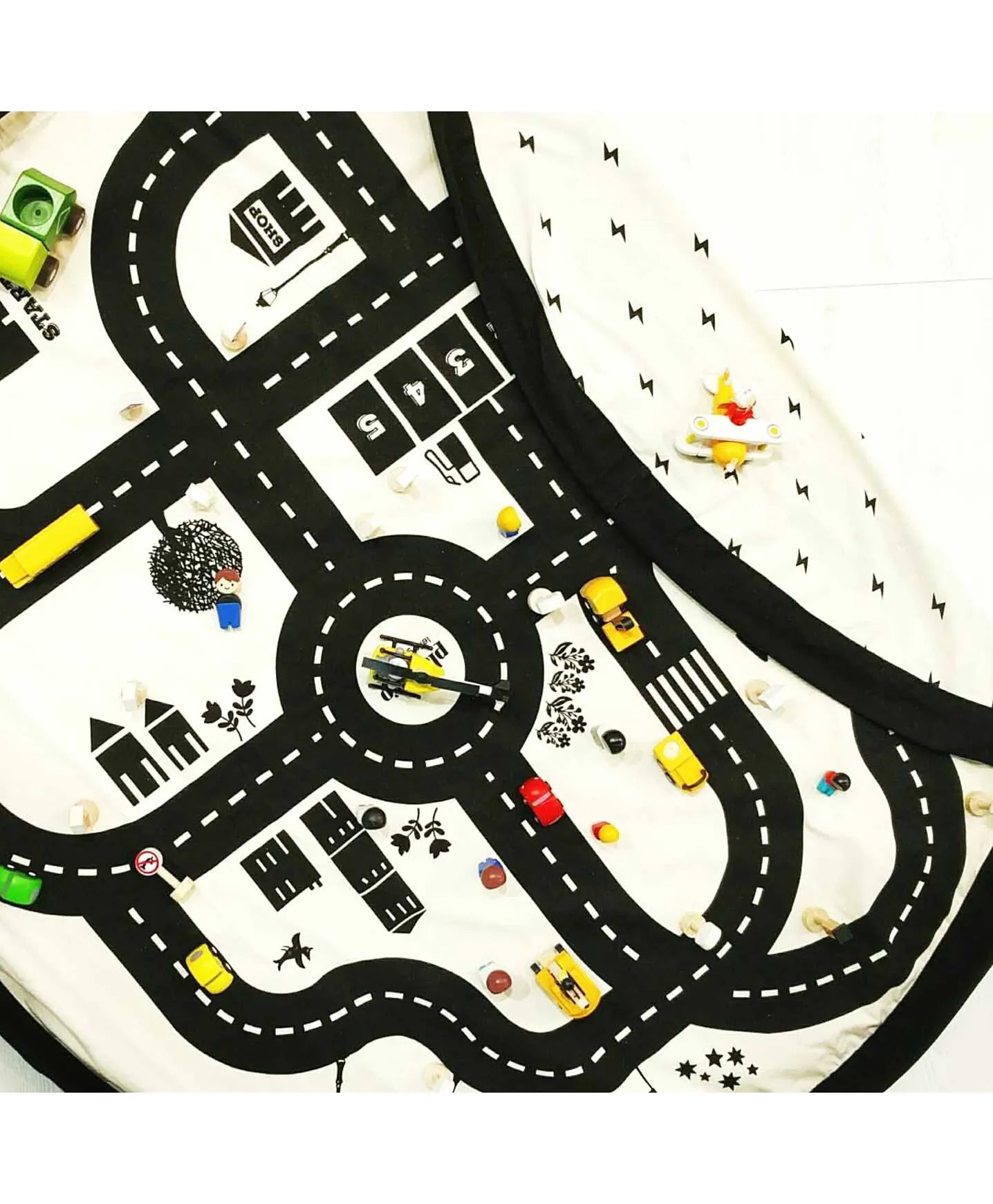 Play & Go Playmat & Storage Bag - Road Map - Laadlee