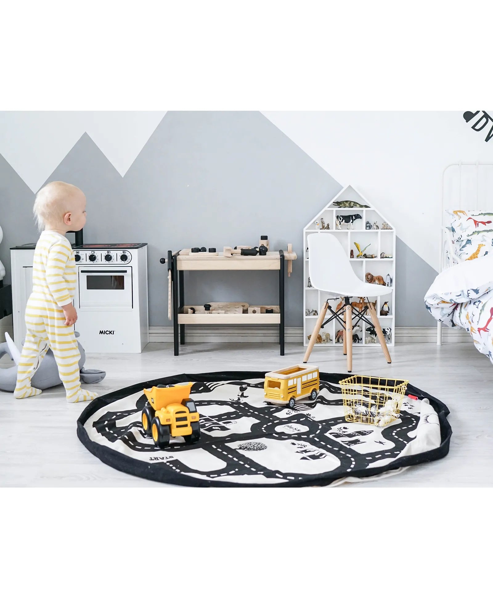 Play & Go Playmat & Storage Bag - Road Map - Laadlee