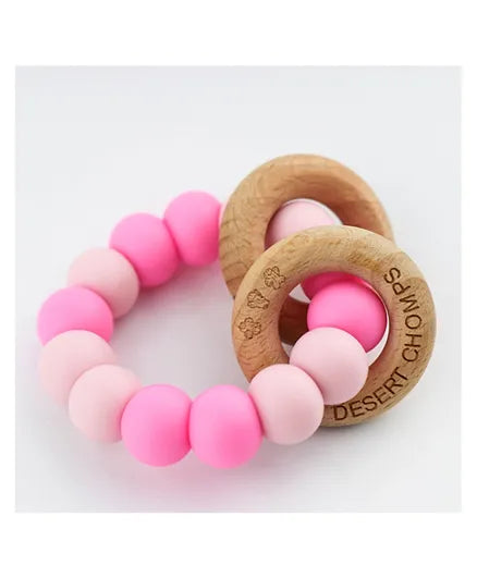 Desert Chomps Ringlet Classic Teether - Desert Rose - Laadlee