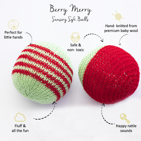 Yellow Doodle Sensory Soft Balls - Berry Merry - Laadlee
