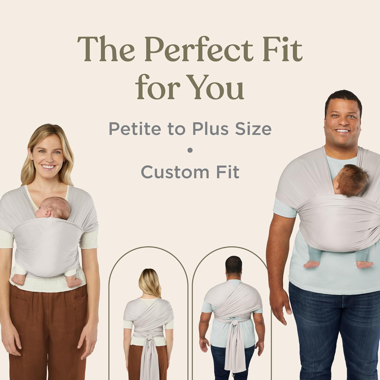 Ergobaby Aura Baby Wrap Sustainable Knit - Grey Stripes - Laadlee