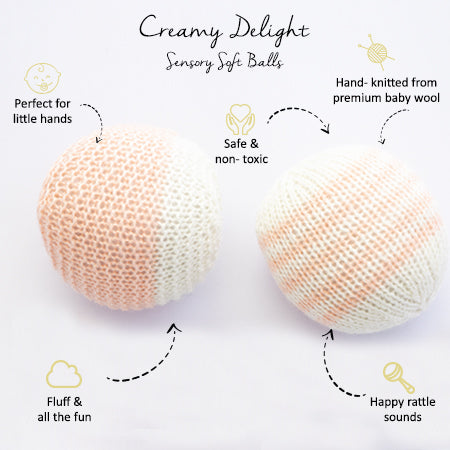 Yellow Doodle Sensory Soft Balls - Creamy Delight - Laadlee