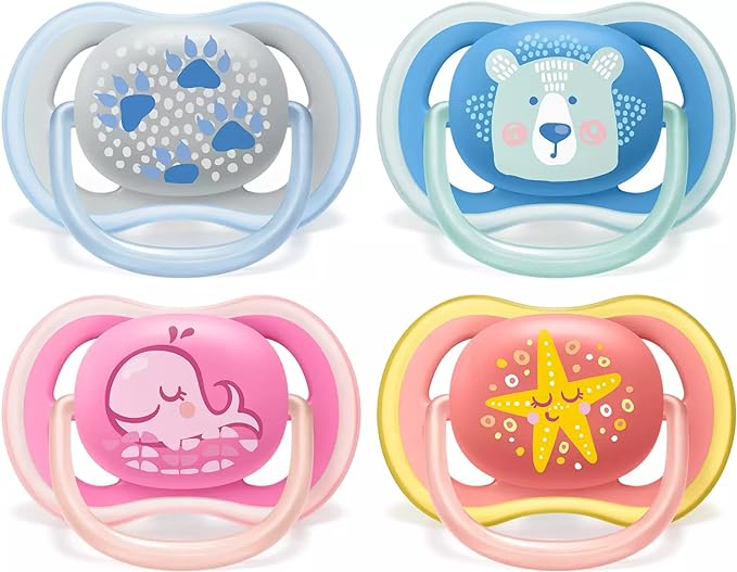 Philips Avent Ultra Air Freeflow Soother Silicone Deco Mixed (6M - 18M) (Pack of 2) - Laadlee