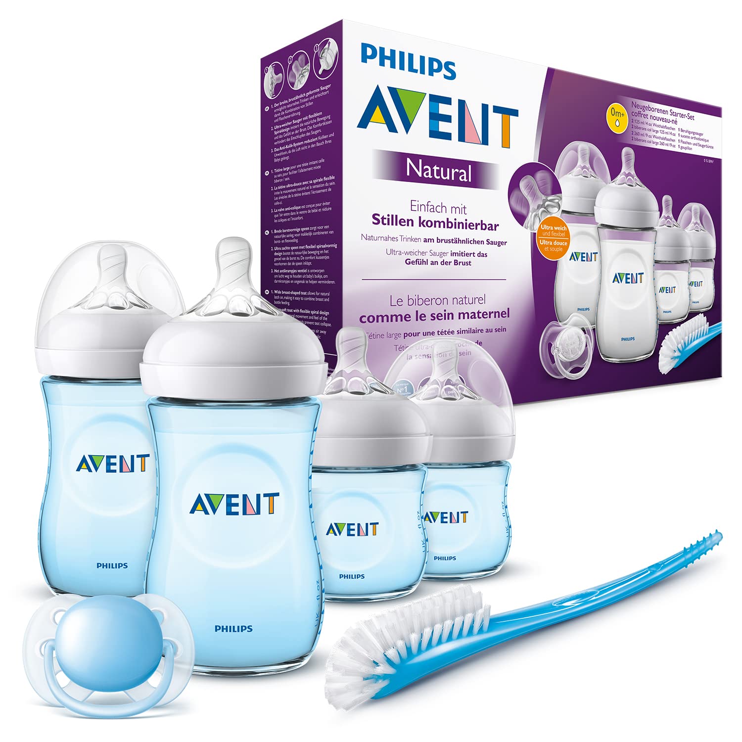 Philips Avent Natural 2.0 Feeding New Born Starter Blue Set - Laadlee