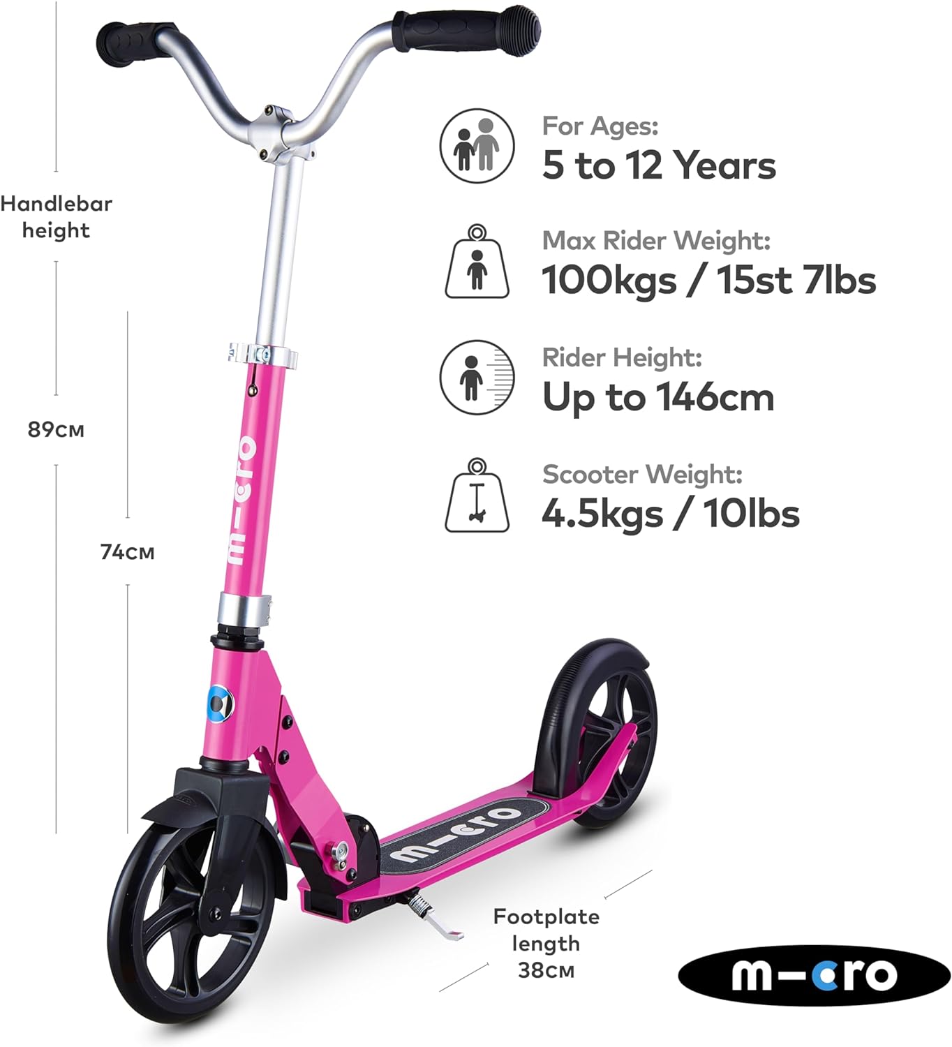 Micro Cruiser Scooter - Pink - Laadlee