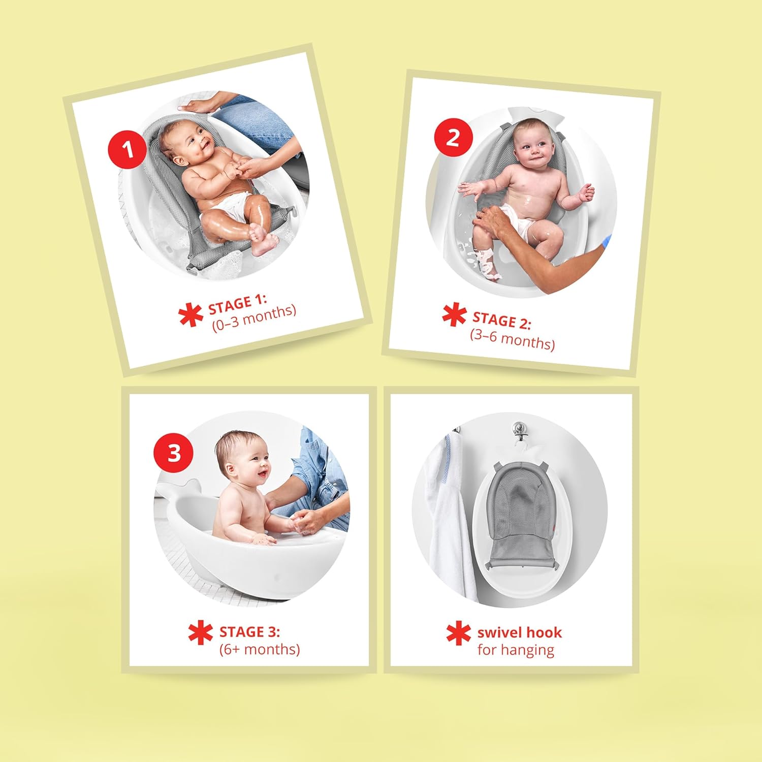 Skip Hop Moby Smart Sling 3 - Stage Tub - White - Laadlee