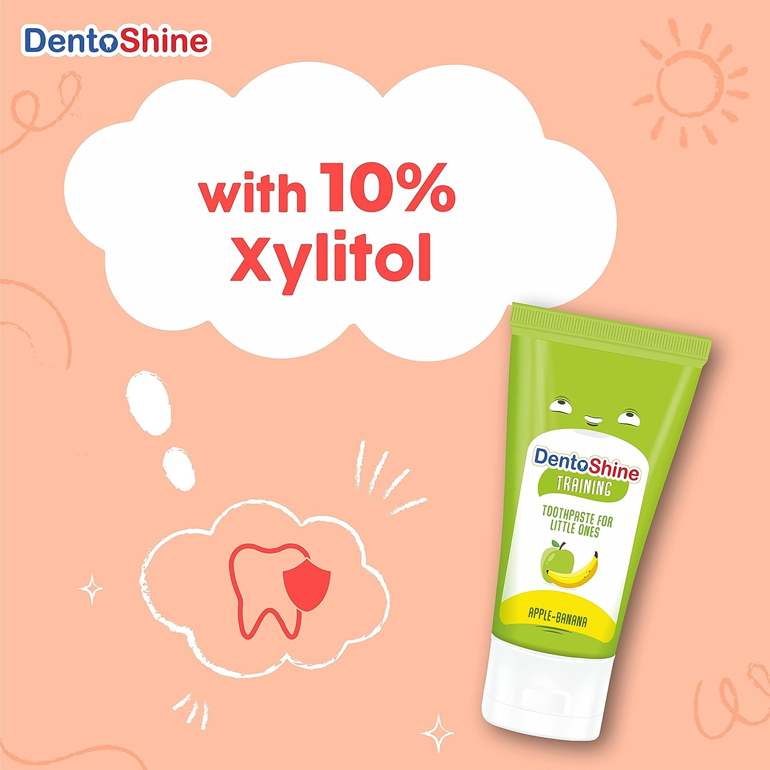 DentoShine Training Toothpaste 60g - Apple Banana - Laadlee