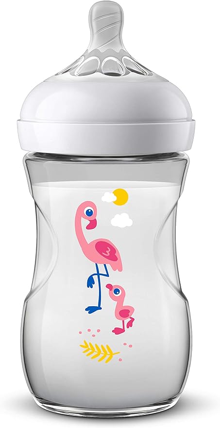 Philips Avent Natural Baby Feeding Bottle Flamingo 260ml - Laadlee