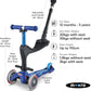 Micro Mini 3-in-1 Deluxe Plus Scooter with LED Wheels - Blue - Laadlee