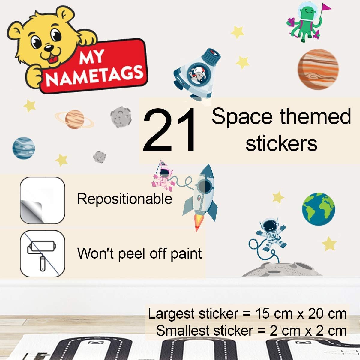 My Nametags Wall Stickers - Space - Laadlee