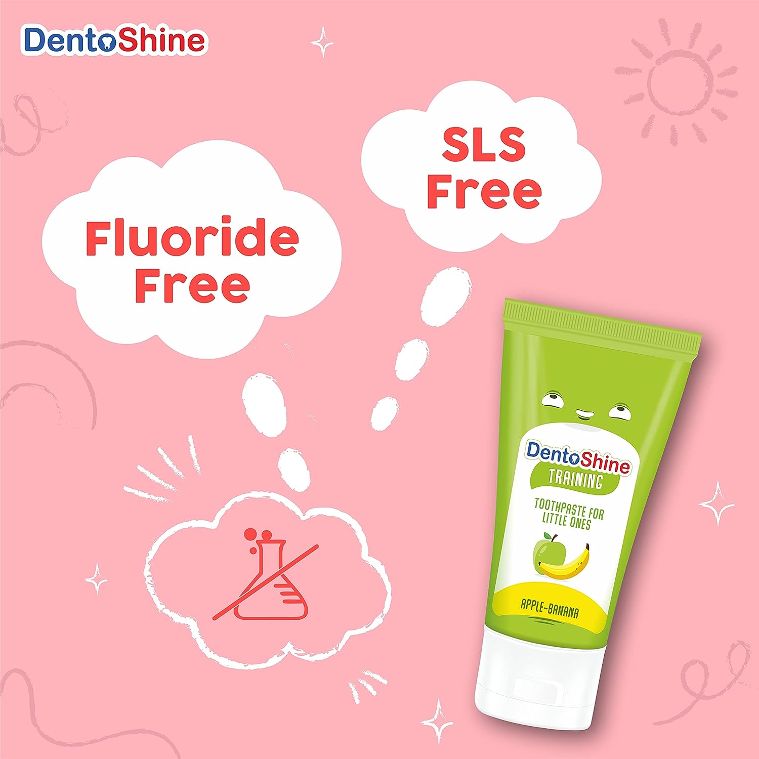 DentoShine Training Toothpaste 60g - Apple Banana - Laadlee