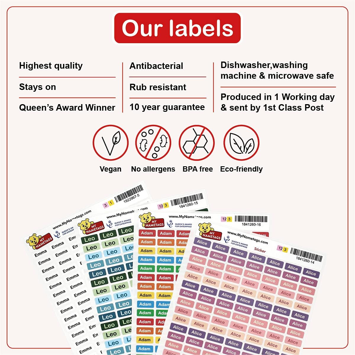 My Nametags Ministickers - Cupcake Set (Pack of 175) - Laadlee