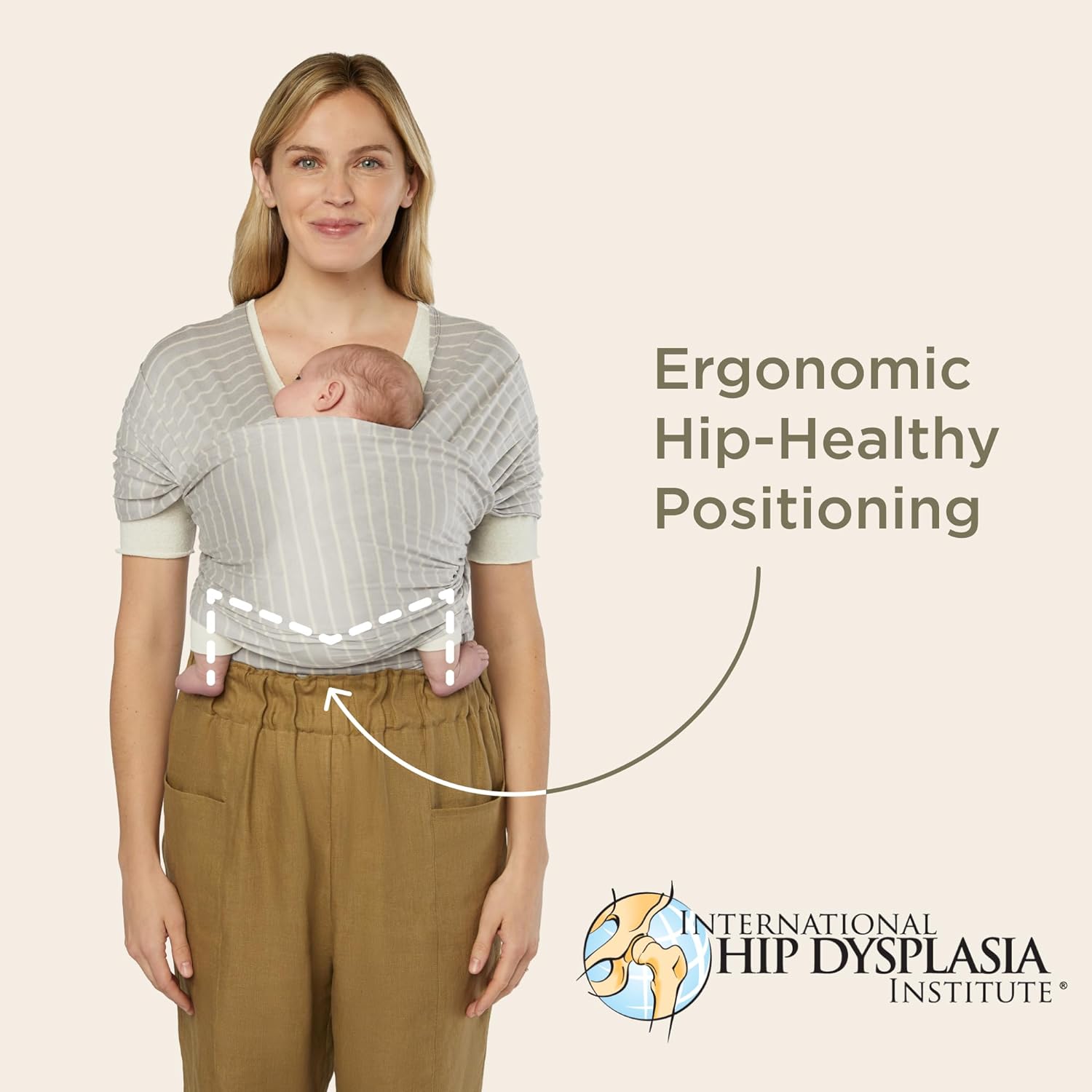 Ergobaby Aura Baby Wrap Sustainable Knit - Grey Stripes - Laadlee