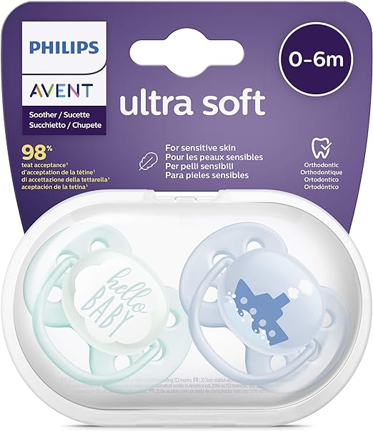 Philips Avent Soft Soother Mix Deco - Blue (0M - 6M) - Laadlee