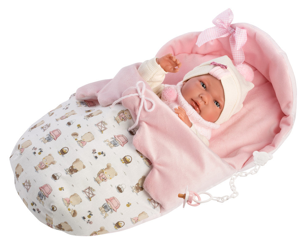 Llorens Nica Baby Doll with Pink Bag 40cm - Laadlee