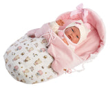 Llorens Nica Baby Doll with Pink Bag 40cm - Laadlee