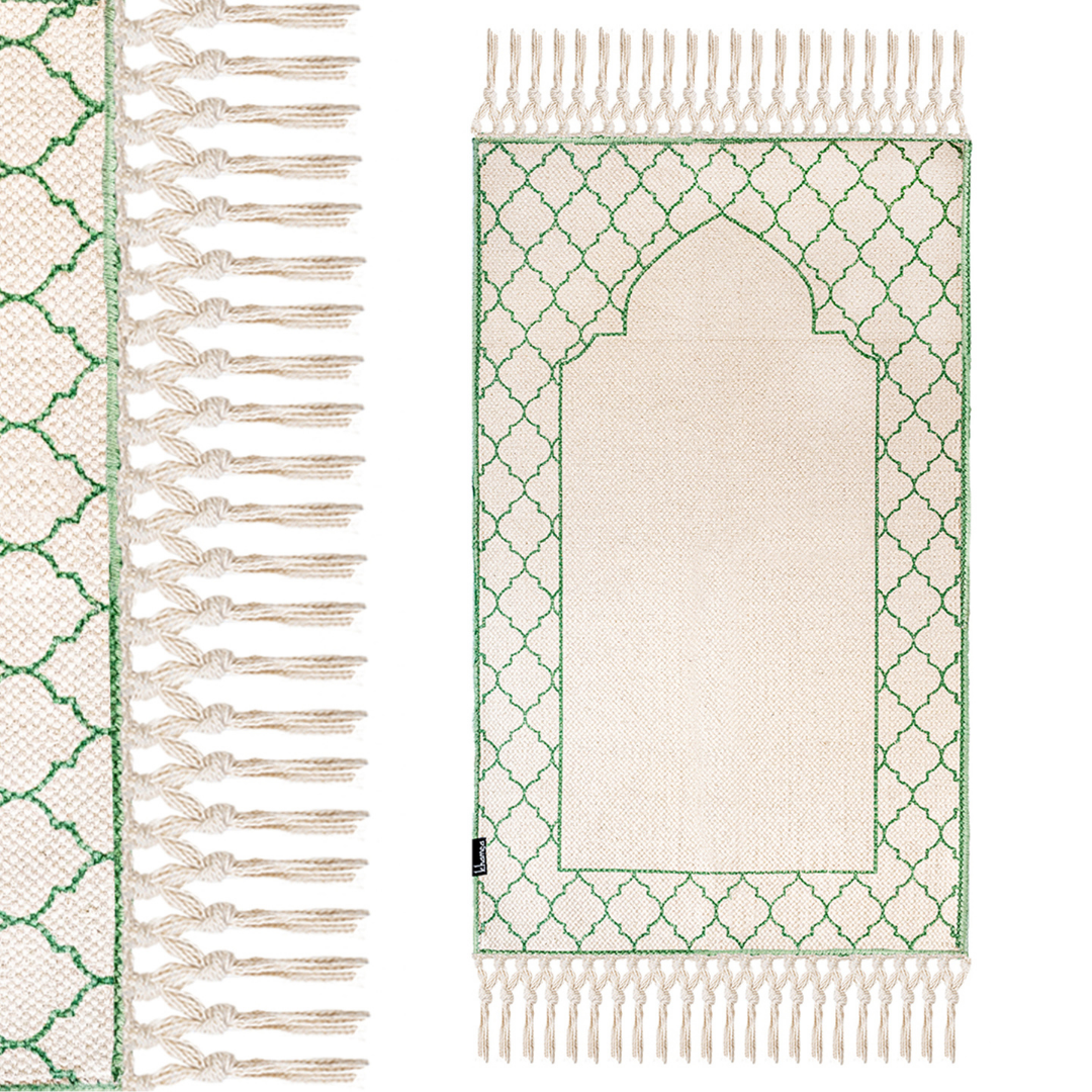 Khamsa Classic Muslim Prayer Mat - Adult Size - Akhdar Green - Laadlee