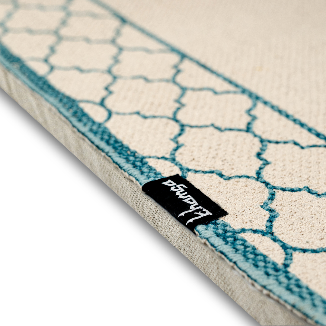 Khamsa Comfort Muslim Prayer Mat - Children Size - Azraq Blue - Laadlee