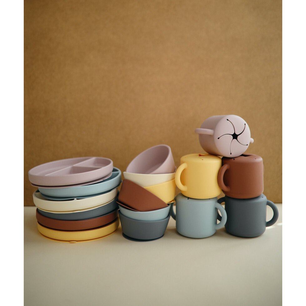 Mushie Classic Silicone Suction Plate Soft Lilac - Laadlee