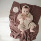 Mushie Knitted Baby Blanket Honeycomb Desert Rose - Laadlee