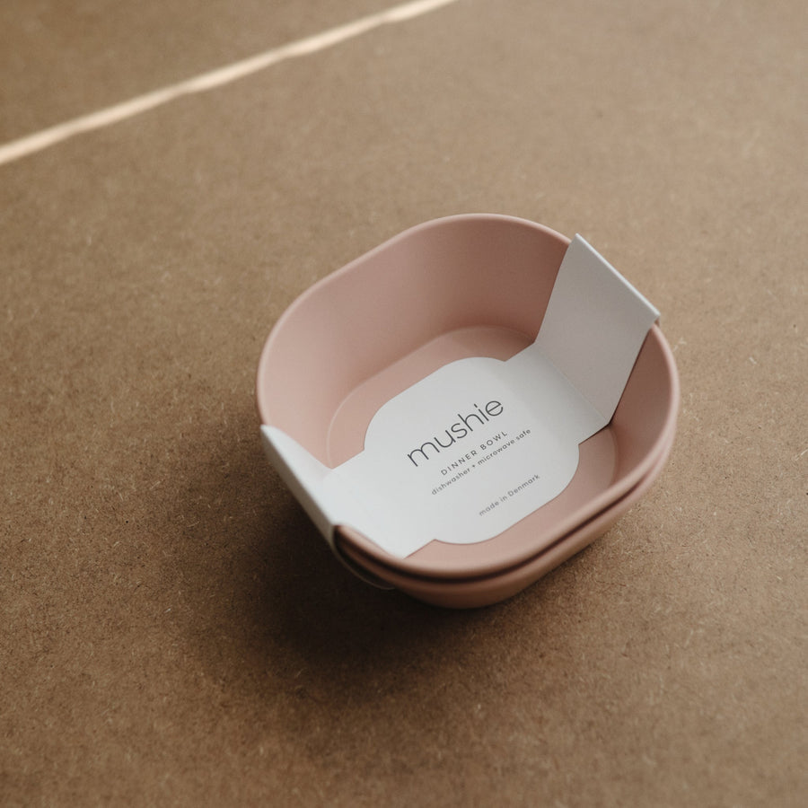 Mushie Dinner Bowl Square Blush - Laadlee