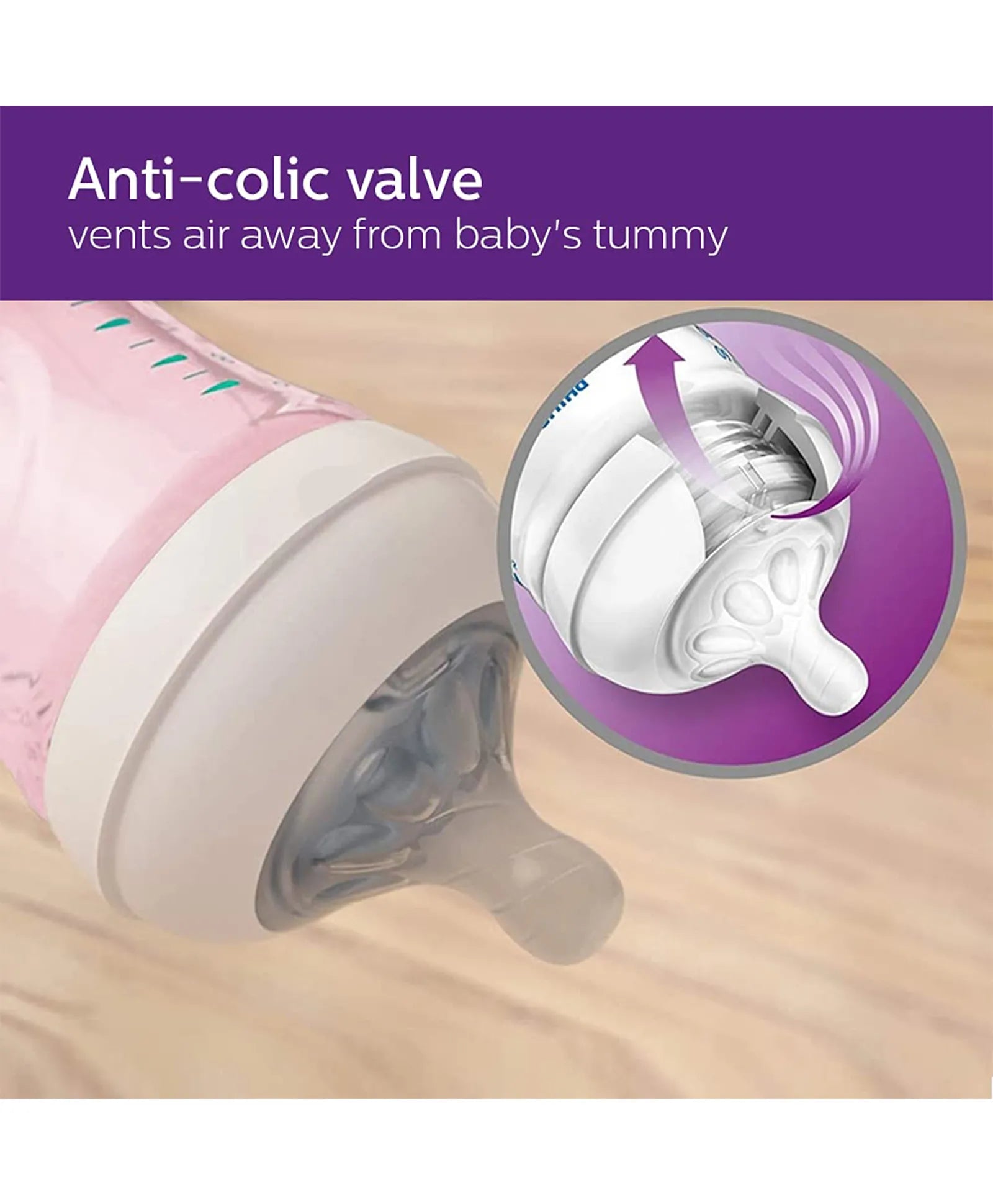 Philips Avent Natural Baby Feeding Bottle 260ml  Pink - Laadlee