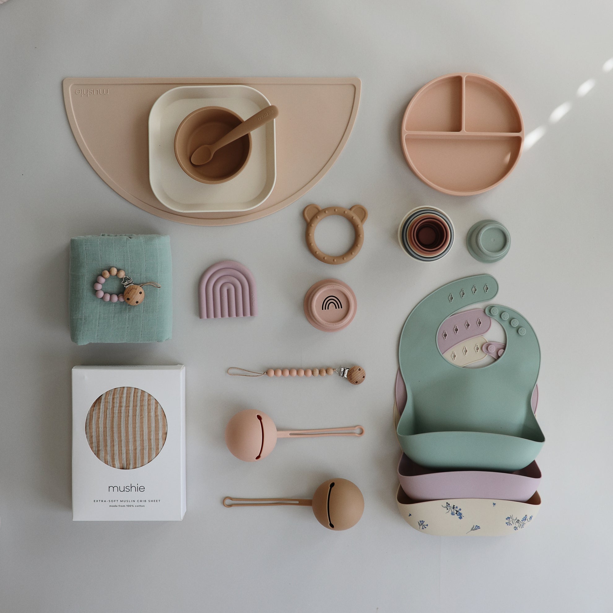 Mushie Crib Sheet Medium Natural Stripe - Laadlee