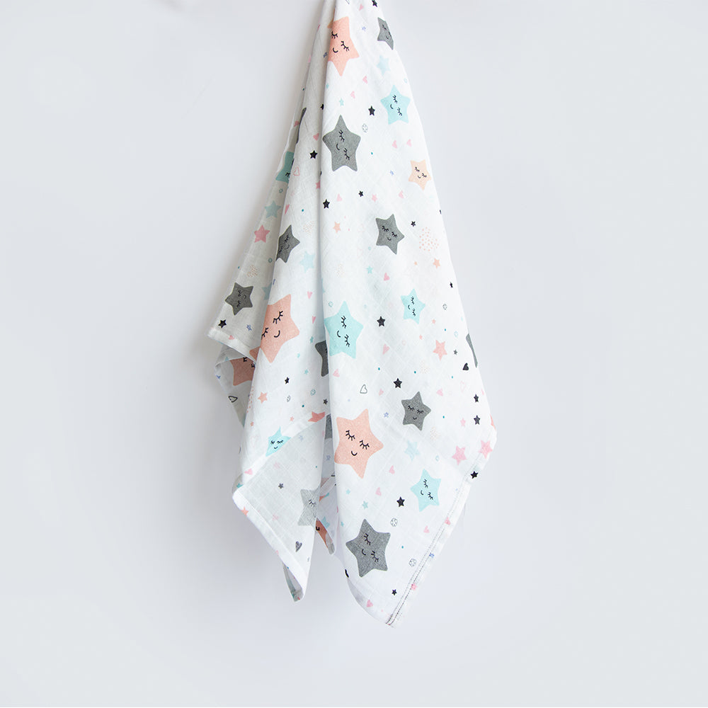 Yellow Doodle Organic Luxury Swaddle - Twinkly Stars - Laadlee