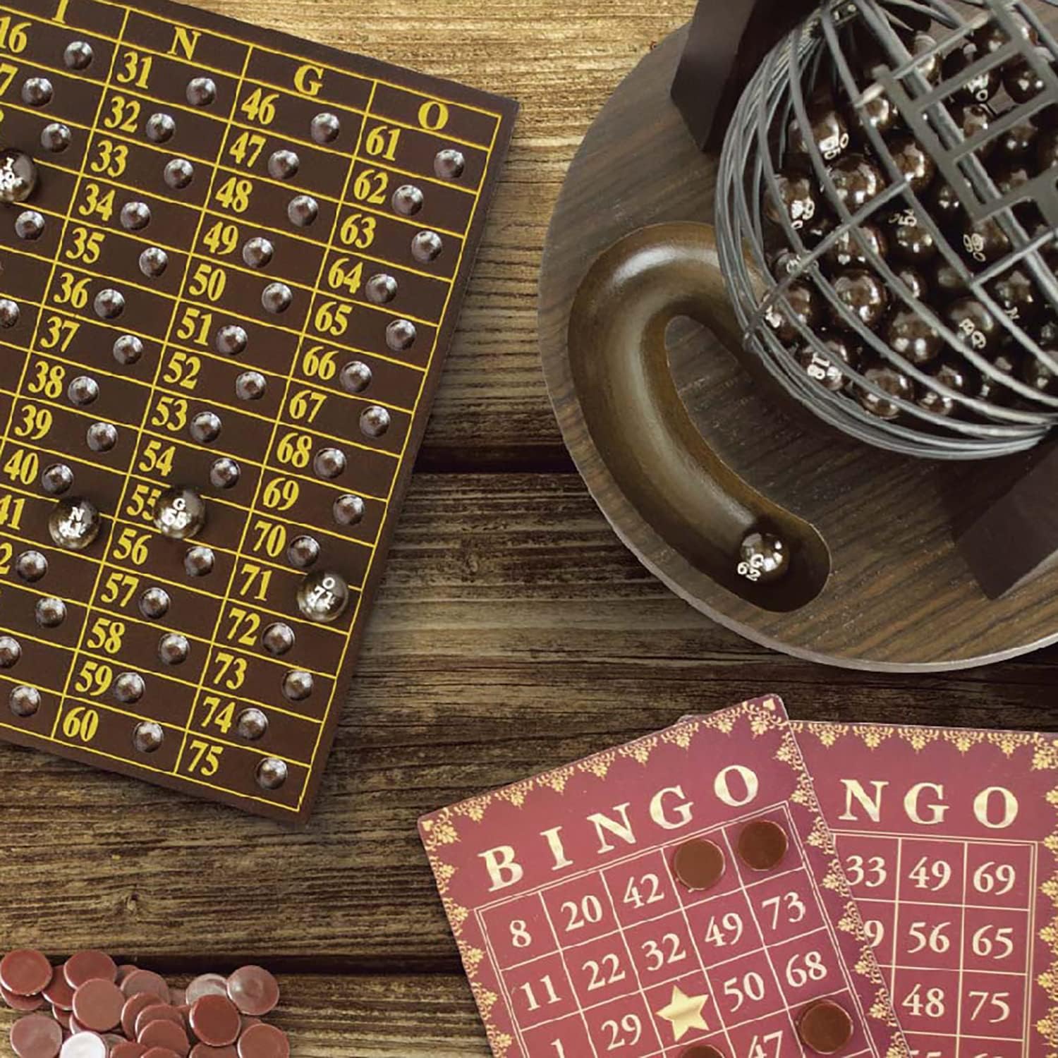 Ambassador - Craftsman Deluxe Wooden Bingo Set - 90 Balls - Laadlee