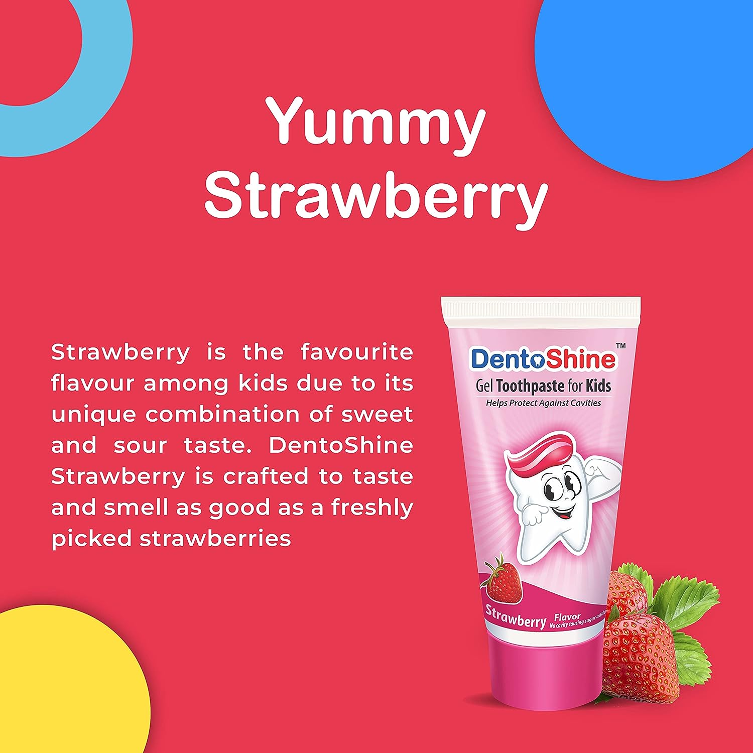 DentoShine Kids Gel Toothpaste 80g - Strawberry - Laadlee