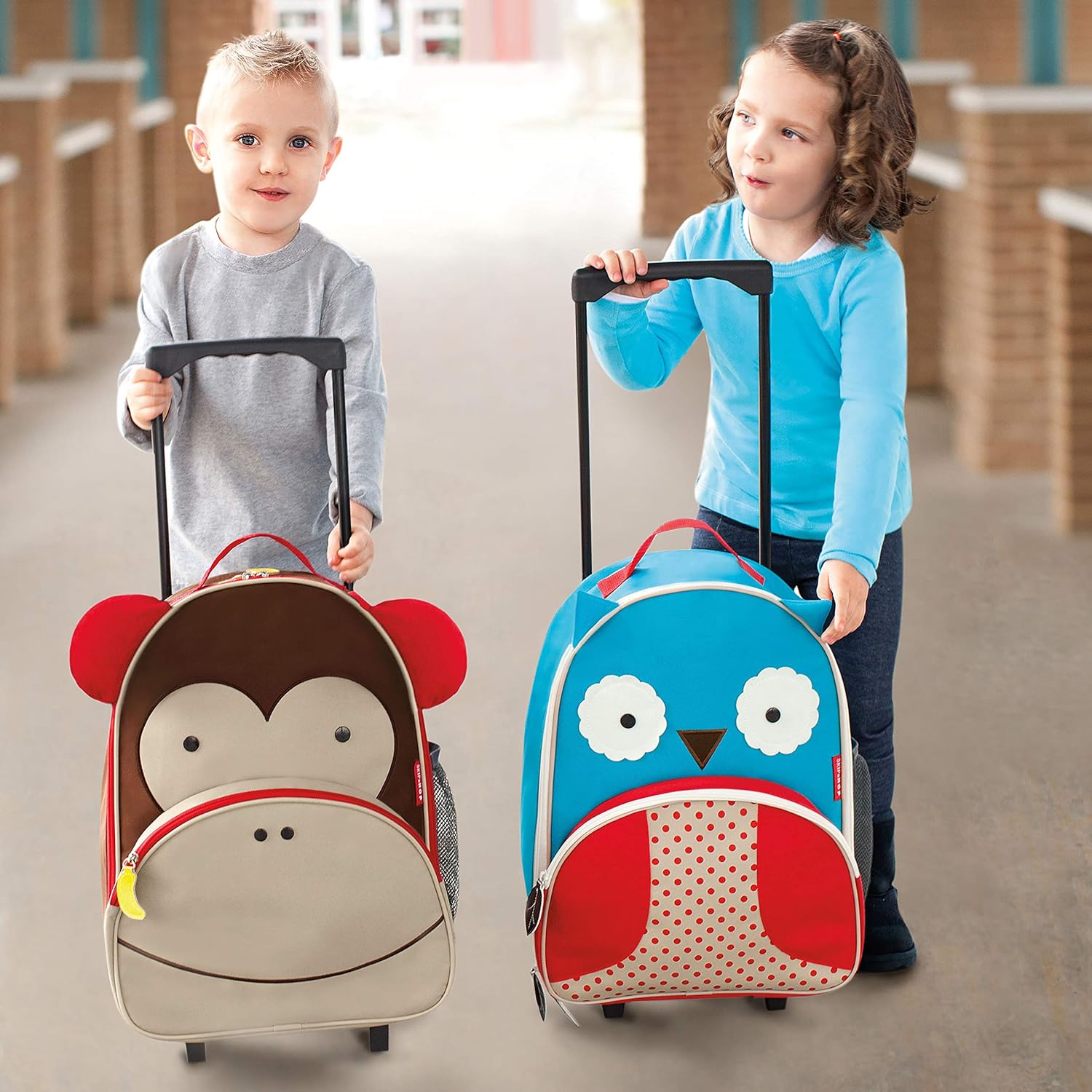 Skip Hop Zoo Kids Rolling Luggage - Monkey - Laadlee